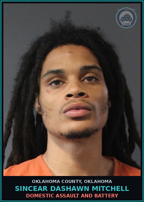 Booking mugshot of Sincear Dashawn Mitchell in Oklahoma County