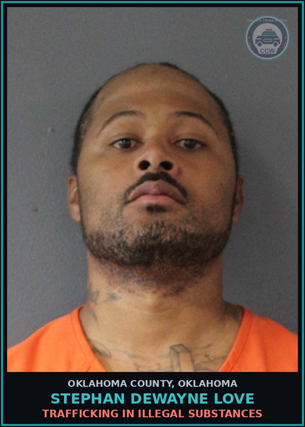 Booking mugshot of Stephan Dewayne Love in Oklahoma County