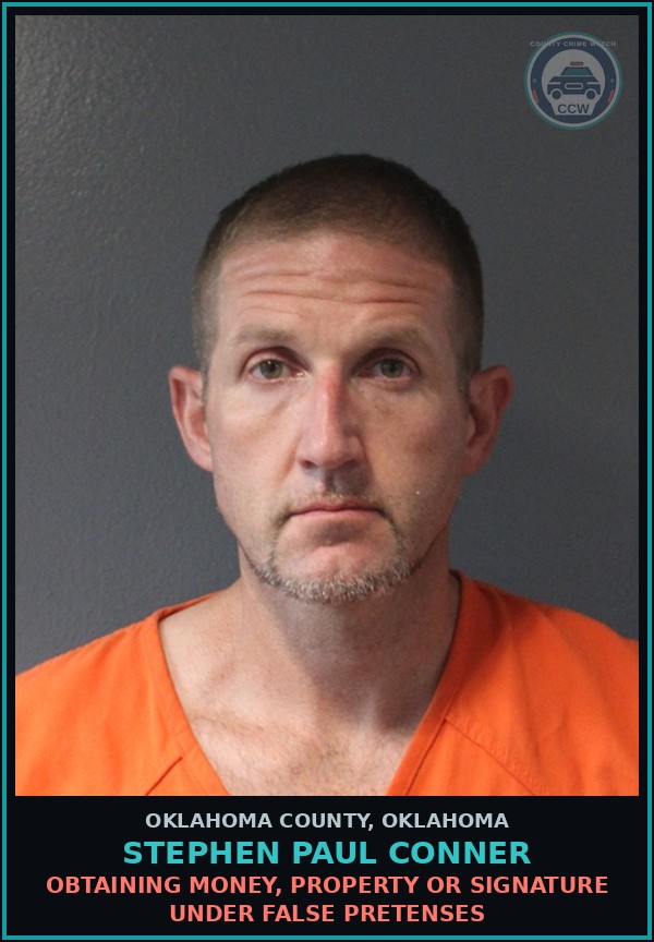 Booking mugshot of Stephen Paul Conner in Oklahoma County
