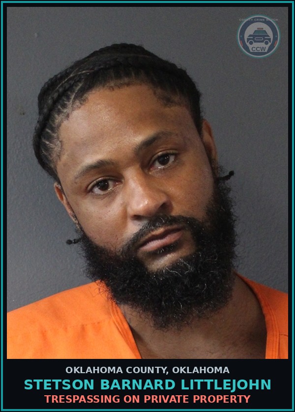 Booking mugshot of Stetson Barnard Littlejohn in Oklahoma County