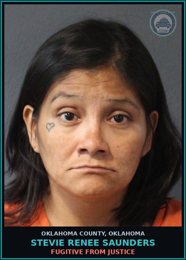 Booking mugshot of Stevie Renee Saunders in Oklahoma County