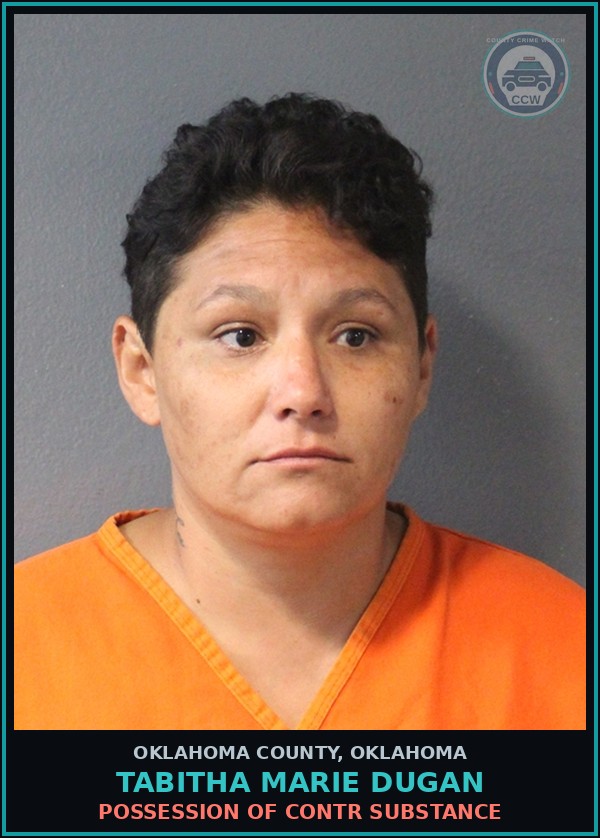 Booking mugshot of Tabitha Marie Dugan in Oklahoma County
