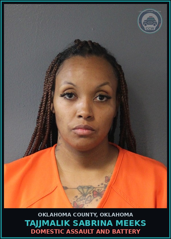 Booking mugshot of Tajjmalik Sabrina Meeks in Oklahoma County