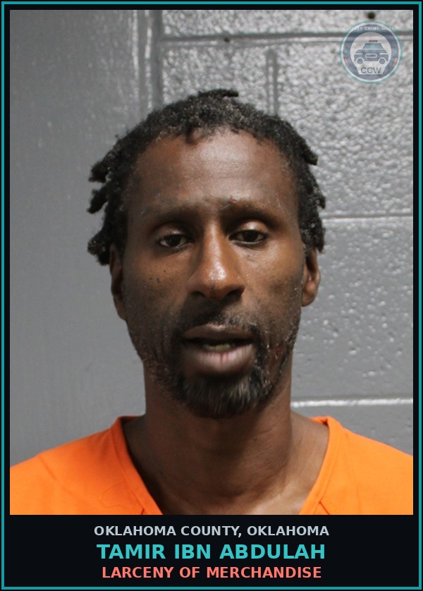 Booking mugshot of Tamir Ibn Abdulah in Oklahoma County