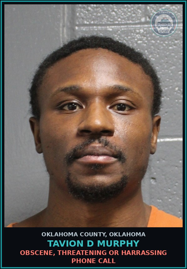 Booking mugshot of Tavion D Murphy in Oklahoma County