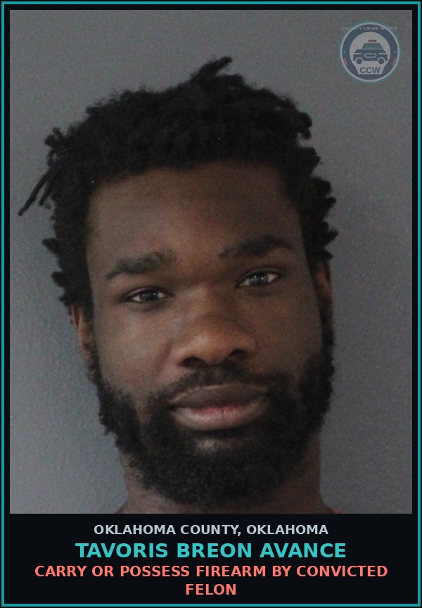 Booking mugshot of Tavoris Breon Avance in Oklahoma County