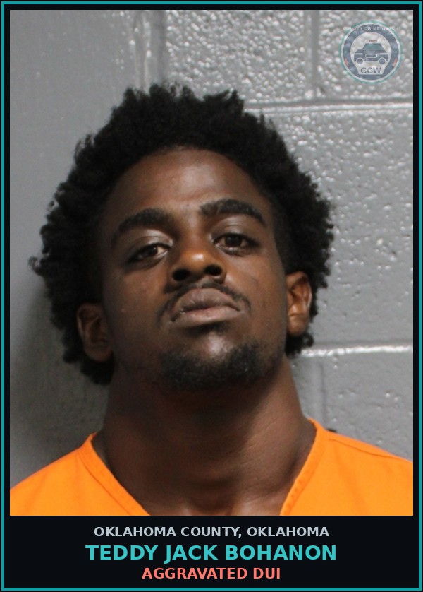 Booking mugshot of Teddy Jack Bohanon in Oklahoma County