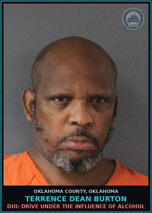 Booking mugshot of Terrence Dean Burton in Oklahoma County