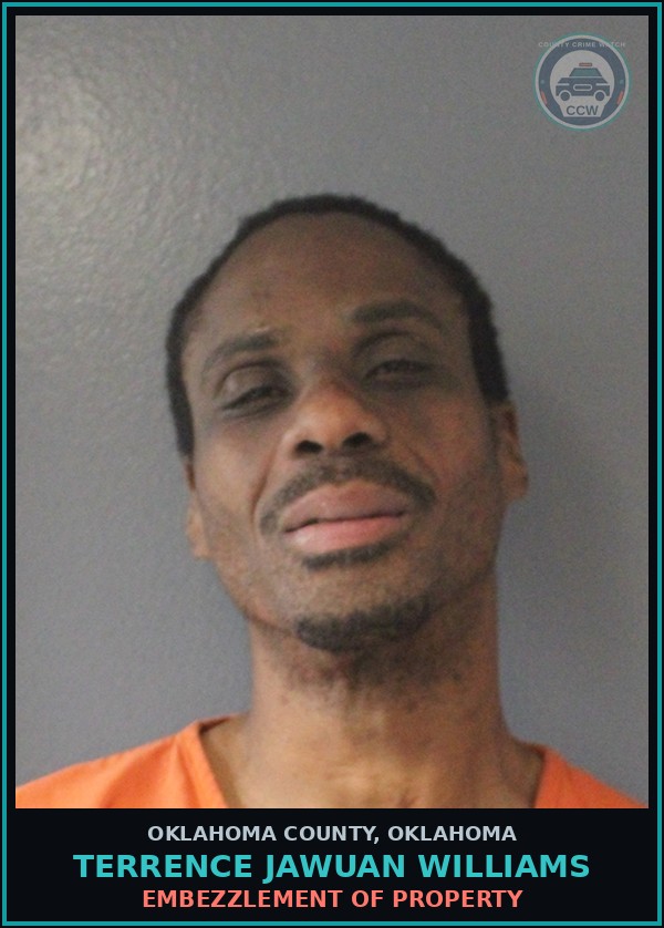 Booking mugshot of Terrence Jawuan Williams in Oklahoma County