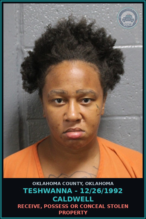 Booking mugshot of Teshwanna - 12/26/1992 Caldwell in Oklahoma County