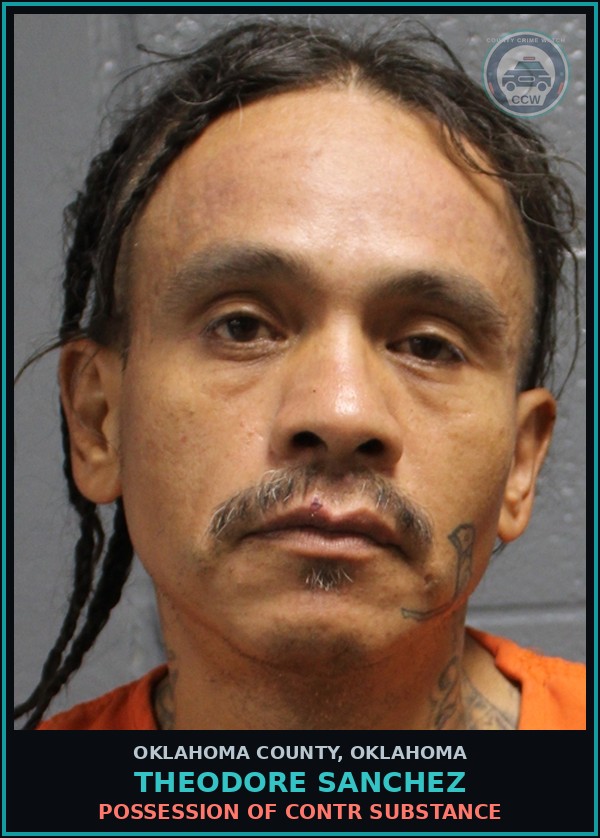 Booking mugshot of Theodore Sanchez in Oklahoma County