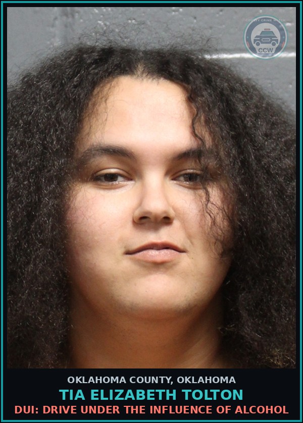 Booking mugshot of Tia Elizabeth Tolton in Oklahoma County