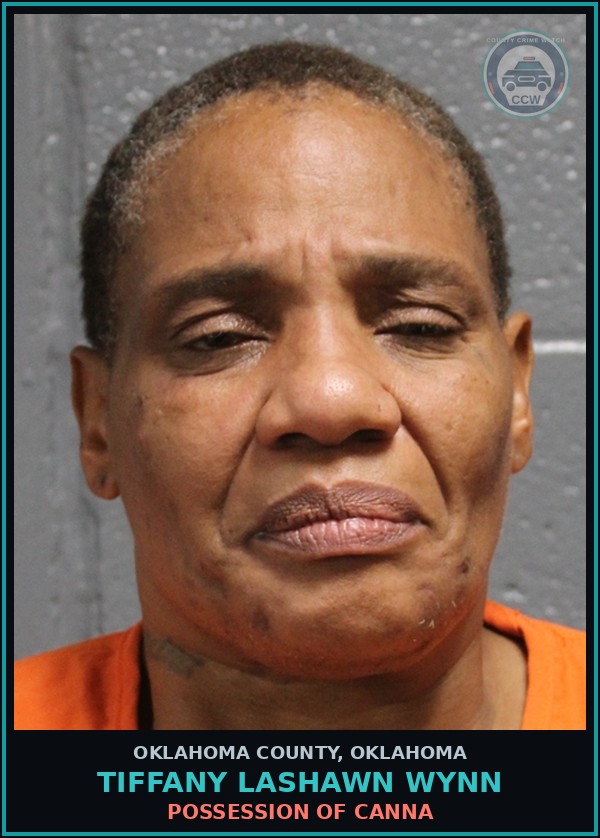 Booking mugshot of Tiffany Lashawn Wynn in Oklahoma County