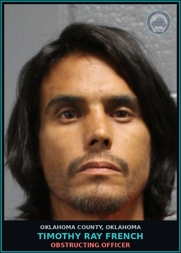 Booking mugshot of Timothy Ray French in Oklahoma County