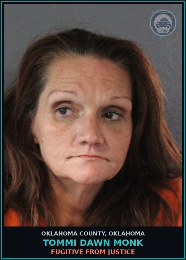 Booking mugshot of Tommi Dawn Monk in Oklahoma County