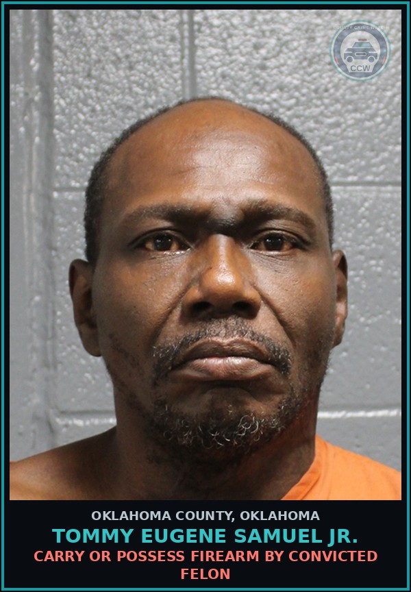 Booking mugshot of Tommy Eugene Samuel Jr. in Oklahoma County