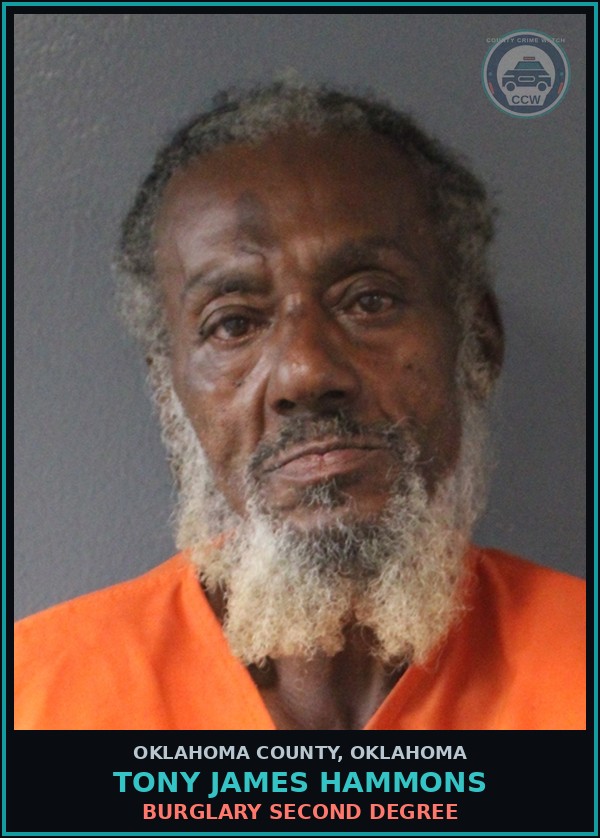 Booking mugshot of Tony James Hammons in Oklahoma County