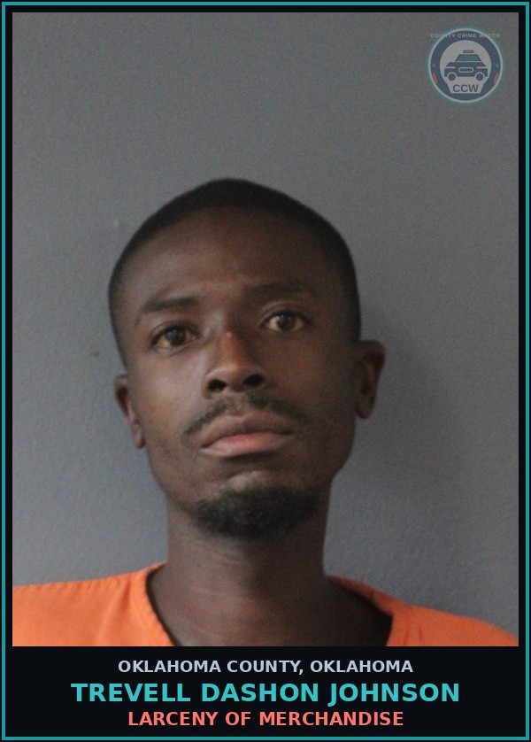 Booking mugshot of Trevell Dashon Johnson in Oklahoma County