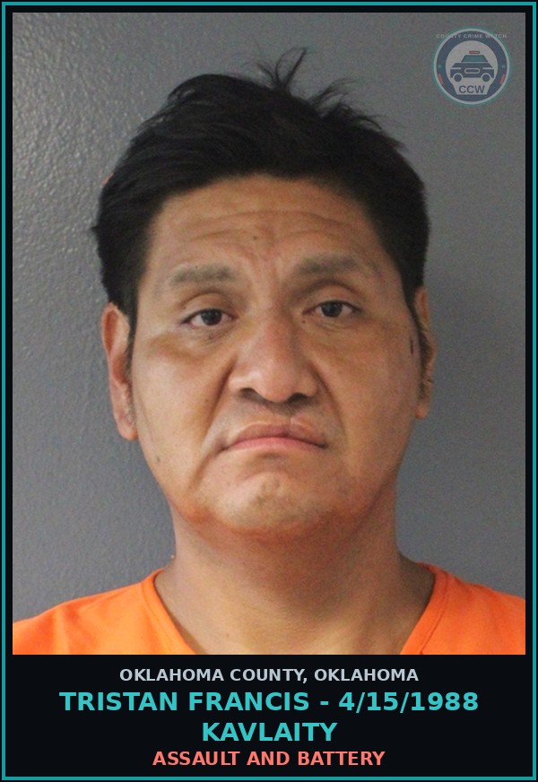 Booking mugshot of Tristan Francis - 4/15/1988 Kavlaity in Oklahoma County