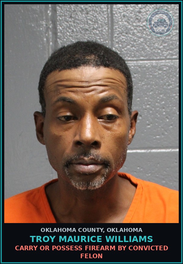 Booking mugshot of Troy Maurice Williams in Oklahoma County