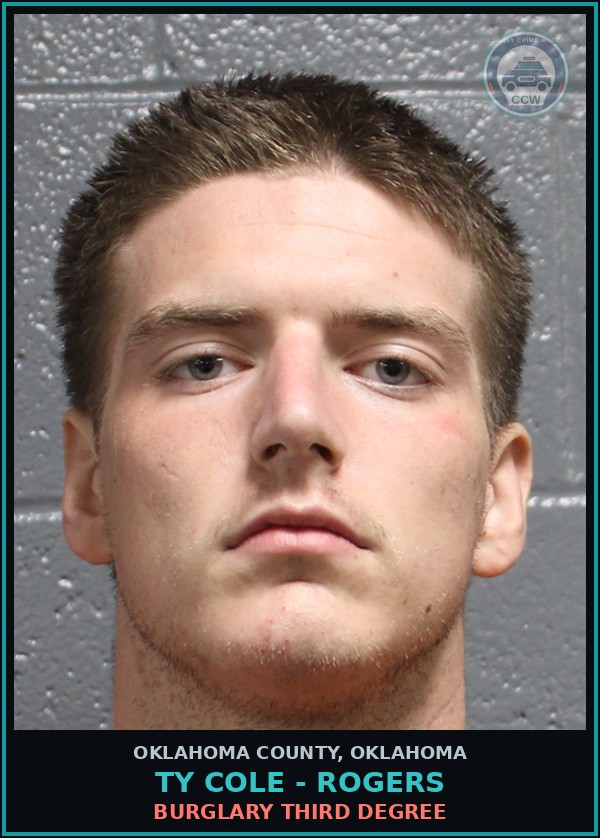Booking mugshot of Ty Cole - Rogers in Oklahoma County