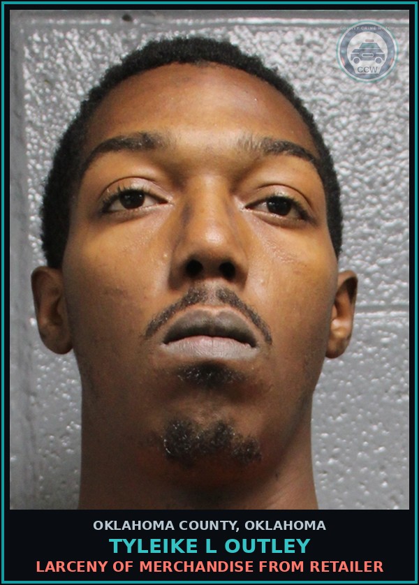 Booking mugshot of Tyleike L Outley in Oklahoma County