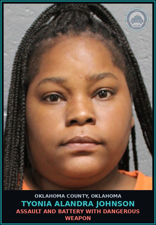 Booking mugshot of Tyonia Alandra Johnson in Oklahoma County