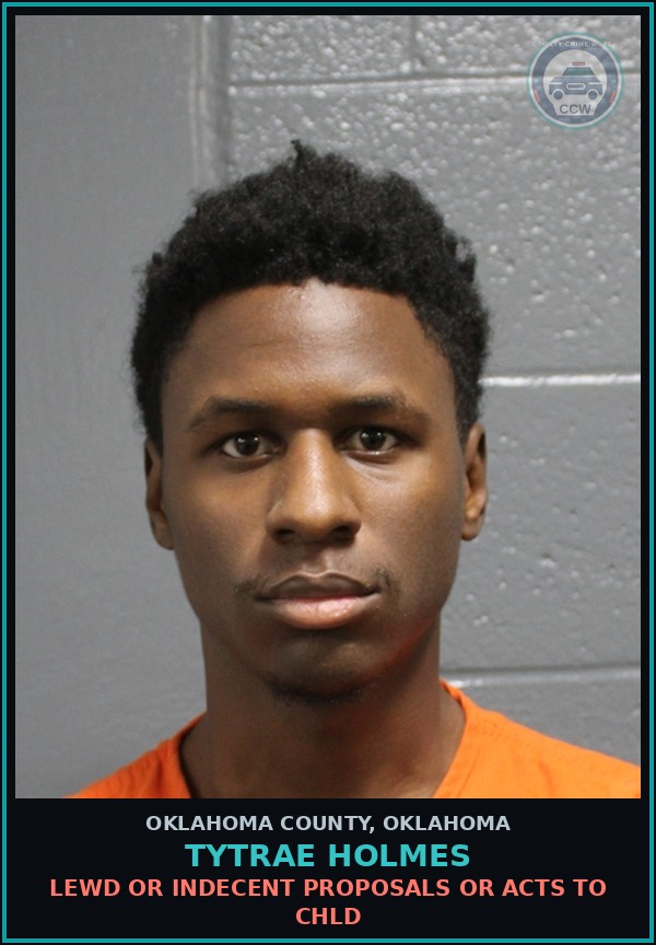 Booking mugshot of Tytrae Holmes in Oklahoma County