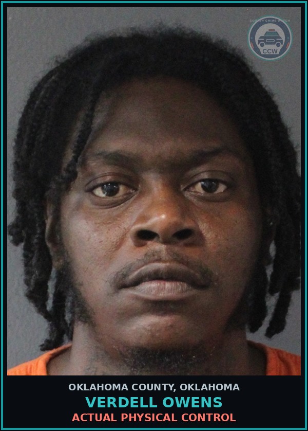 Booking mugshot of Verdell Owens in Oklahoma County