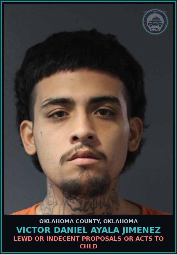 Booking mugshot of Victor Daniel Ayala Jimenez in Oklahoma County