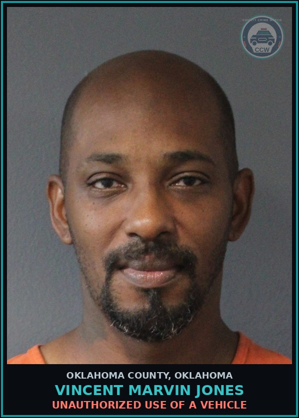 Booking mugshot of Vincent Marvin Jones in Oklahoma County