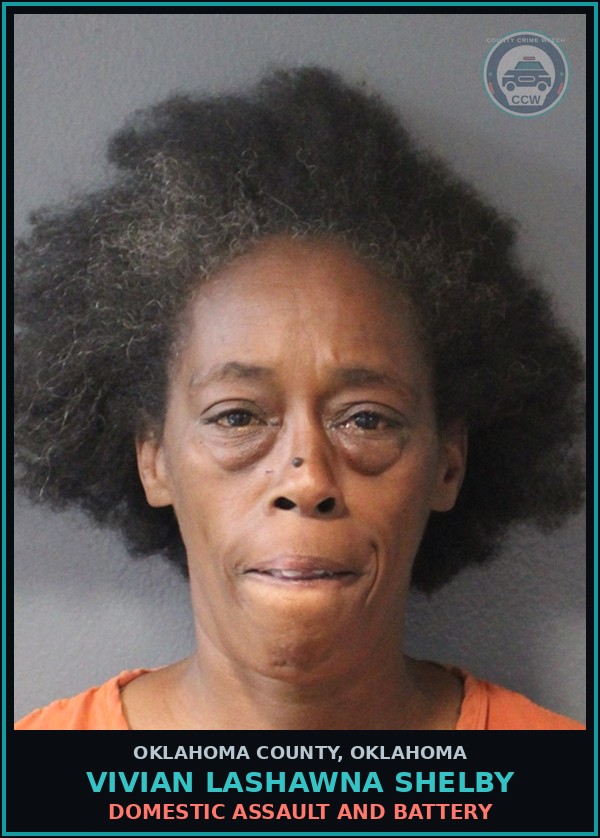 Booking mugshot of Vivian Lashawna Shelby in Oklahoma County