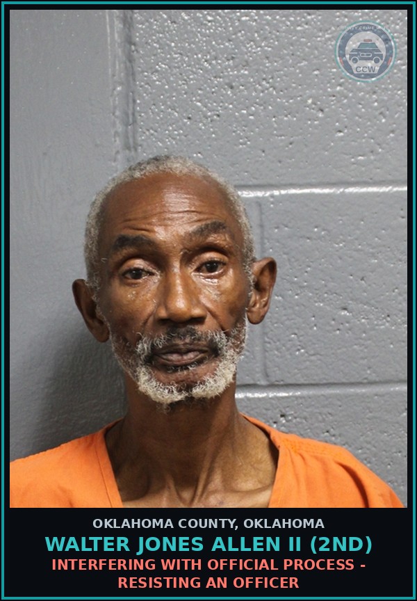 Booking mugshot of Walter Jones Allen Ii (2Nd) in Oklahoma County