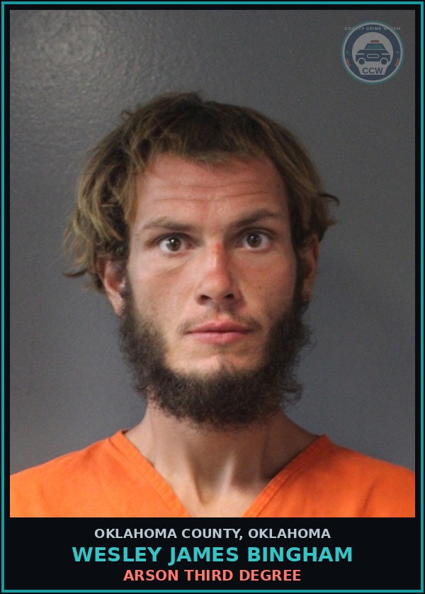 Booking mugshot of Wesley James Bingham in Oklahoma County