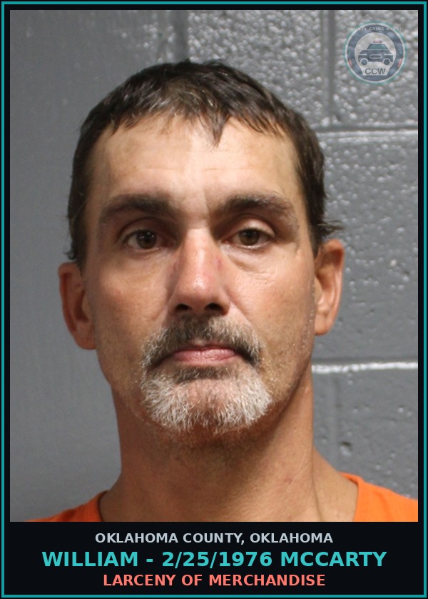 Booking mugshot of William - 2/25/1976 Mccarty in Oklahoma County