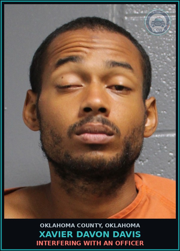 Booking mugshot of Xavier Davon Davis in Oklahoma County