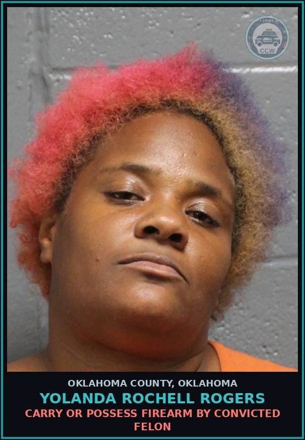 Booking mugshot of Yolanda Rochell Rogers in Oklahoma County