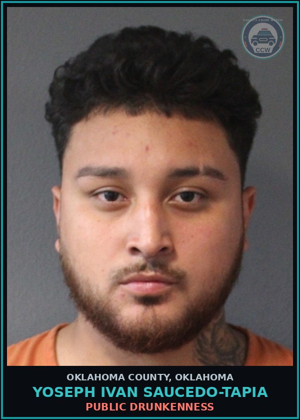 Booking mugshot of Yoseph Ivan Saucedo-Tapia in Oklahoma County