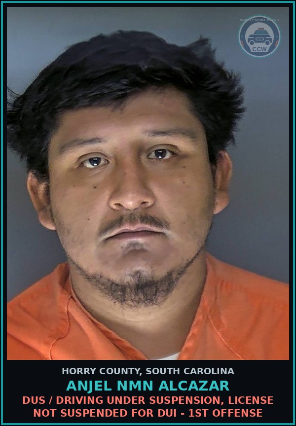 Booking mugshot of Anjel Nmn Alcazar in Horry County