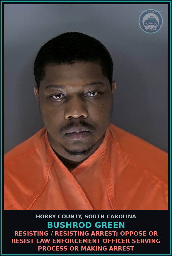 Booking mugshot of Bushrod Green in Horry County