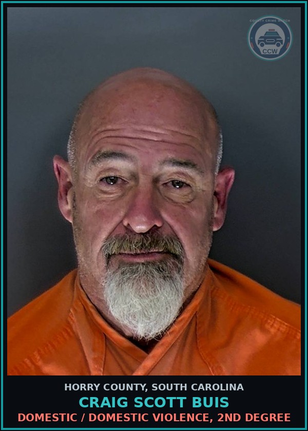 Booking mugshot of Craig Scott Buis in Horry County