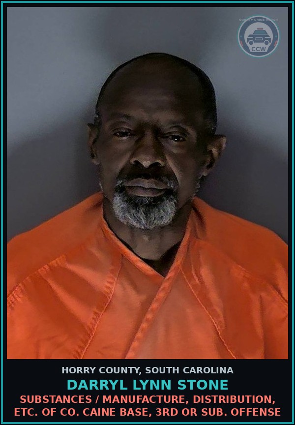 Booking mugshot of Darryl Lynn Stone in Horry County