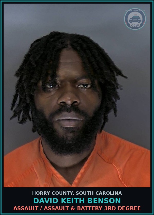 Booking mugshot of David Keith Benson in Horry County