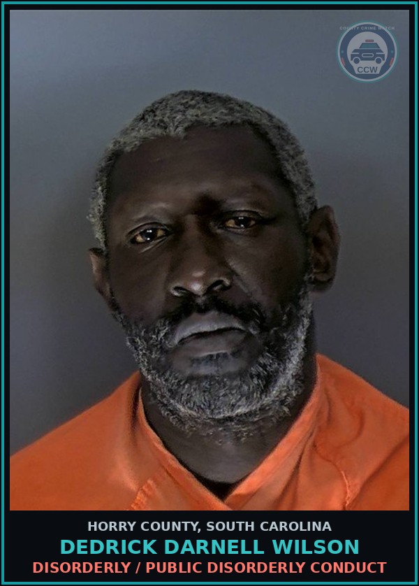 Booking mugshot of Dedrick Darnell Wilson in Horry County