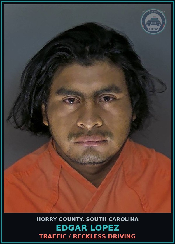 Booking mugshot of Edgar Lopez in Horry County