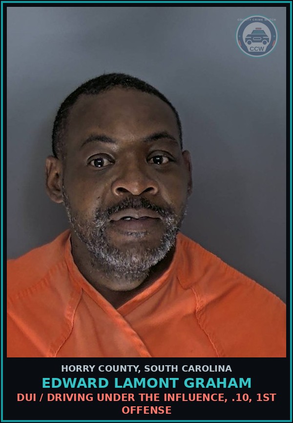 Booking mugshot of Edward Lamont Graham in Horry County