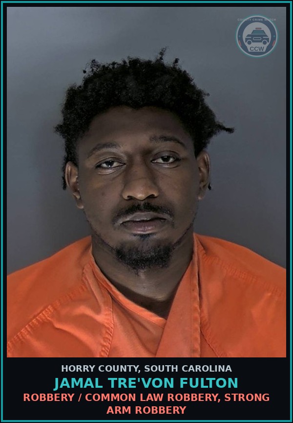Booking mugshot of Jamal Tre'Von Fulton in Horry County