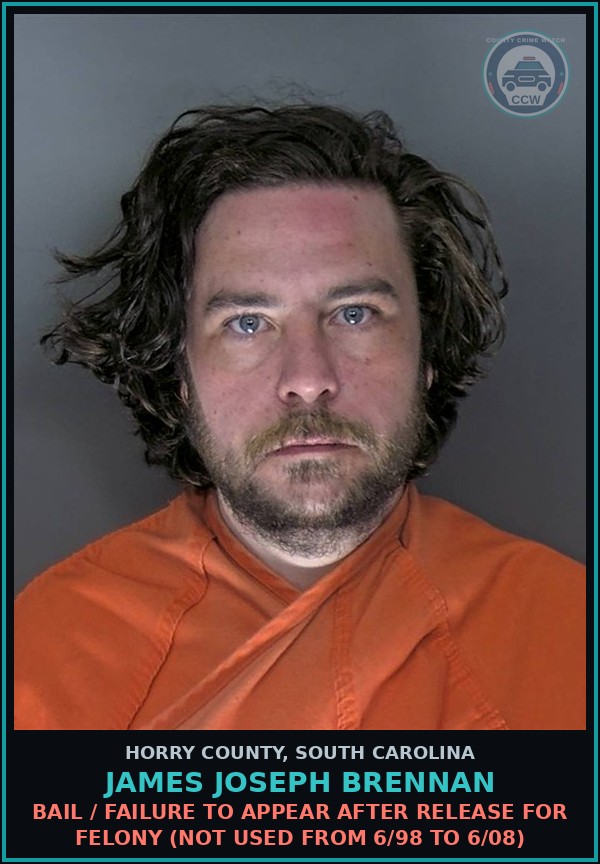 Booking mugshot of James Joseph Brennan in Horry County