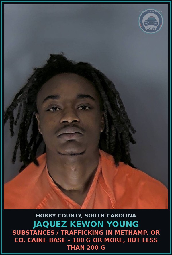 Booking mugshot of Jaquez Kewon Young in Horry County