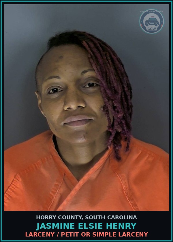 Booking mugshot of Jasmine Elsie Henry in Horry County